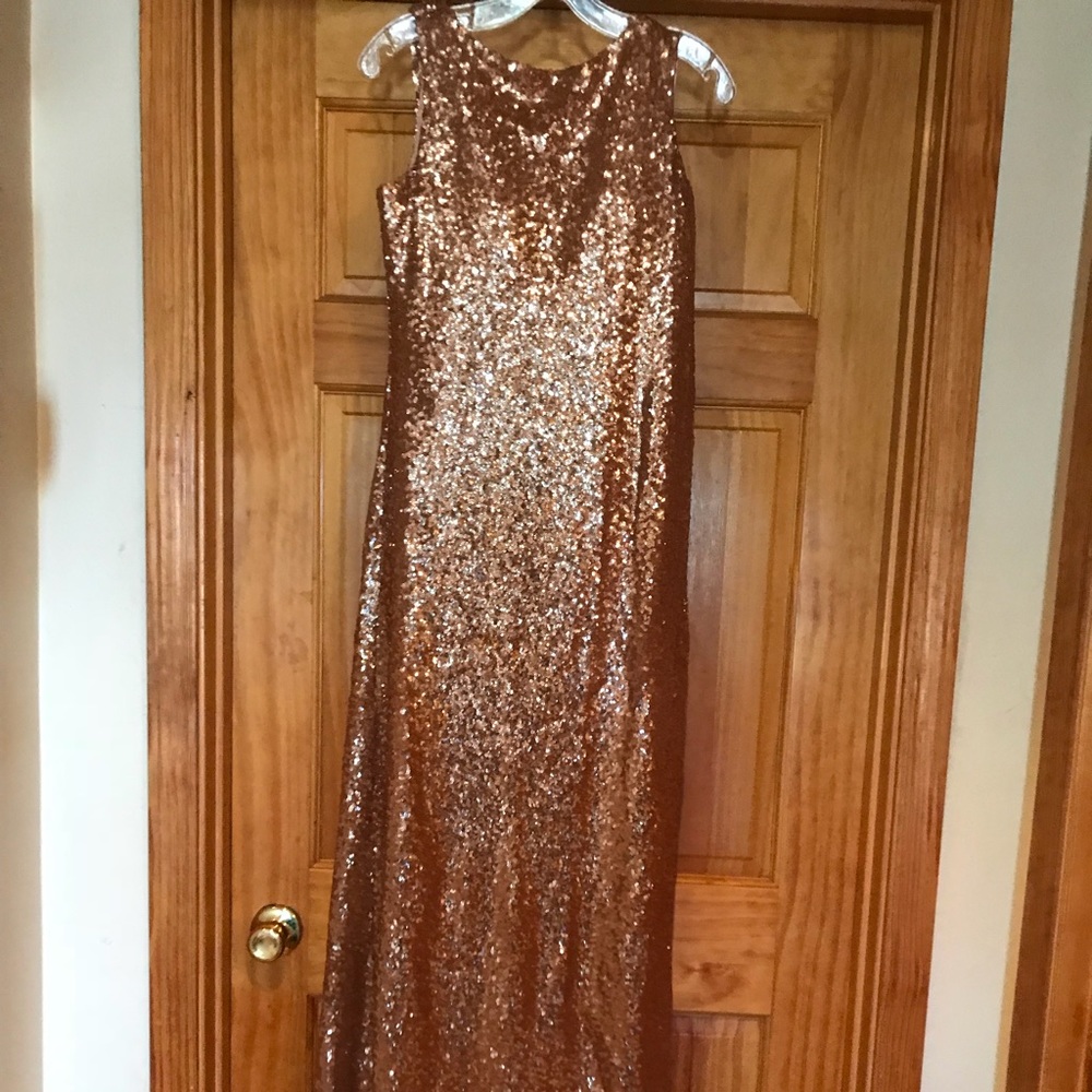 Formal Rose Gold Sequin Dress